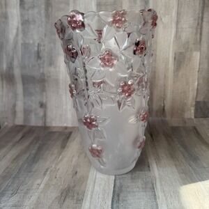 STUDIO Silversmith Large Fine Crystal Vase Venezia Collection Germany 9" Floral